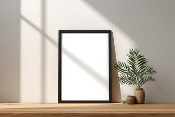 Wall Mural - elegant minimalist framed art display modern interior photography bright natural light contemporary 