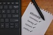© Ilyas - Checklist for Internship Goals on Keyboard Background with Pen