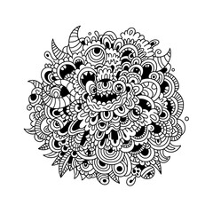 abstract decorative circular pattern with intricate line details