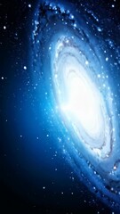 Wall Mural - Spectacular spiral galaxy with cosmic dust, nebulous arms, and bright core, deep space, astronomical event, universe exploration, blue tones