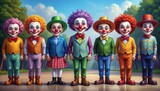 Group of circus clowns