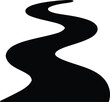 © Golshan Ara Monny - Silhouette winding river path way course direction vector Illustrator