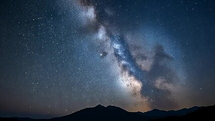 Majestic Milky Way: Night Sky Over Silhouetted Mountains