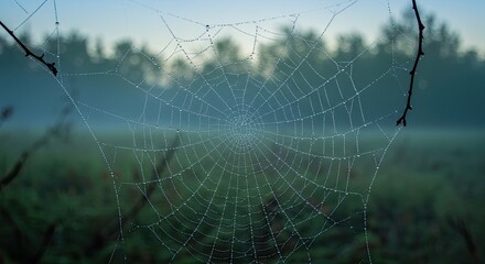 spider web in the morning