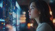 © uu - Young woman analyzing digital data