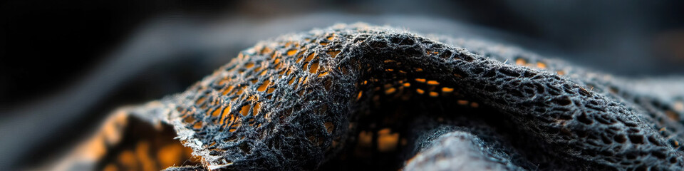 Close-up Photograph of Dark Grey Textured Lace Fabric