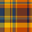 © SolaruS - Rag textile texture seamless, spanish tartan check vector. Nostalgia background pattern plaid fabric in orange and amber colors.