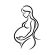 © PuspanjaliRani - pregnant woman abstract icon a delicate abstract vector art