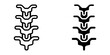 © Uswa KDT - Spine icon set. Minimalist outline and solid style illustration of a spine anatomy for healthcare, medical or educational purposes. Clean and modern design.