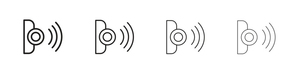 Infrared icons in minimalistic thin line strokes designs