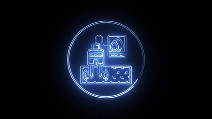 glowing neon software development icon isolated, black background, hd motion graphic animation