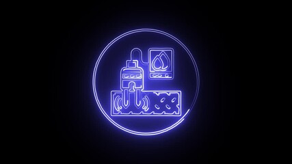 glowing neon software development icon isolated, black background, hd motion graphic animation