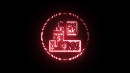 glowing neon software development icon isolated, black background, hd motion graphic animation