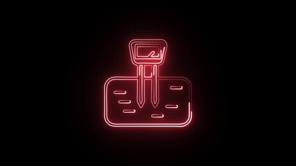 glowing neon software development icon isolated, black background, hd motion graphic animation