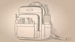 © fali - Detailed line drawing of a backpack