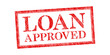 © comicsans - Vector red rubber stamp of Loan Approved isolated on white background.