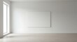© Sahrul - Empty modern room with a blank canvas on the wall.