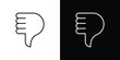 © Natubhai - Thumb down icon in trendy stroke liner style. Set of Website icon vector.