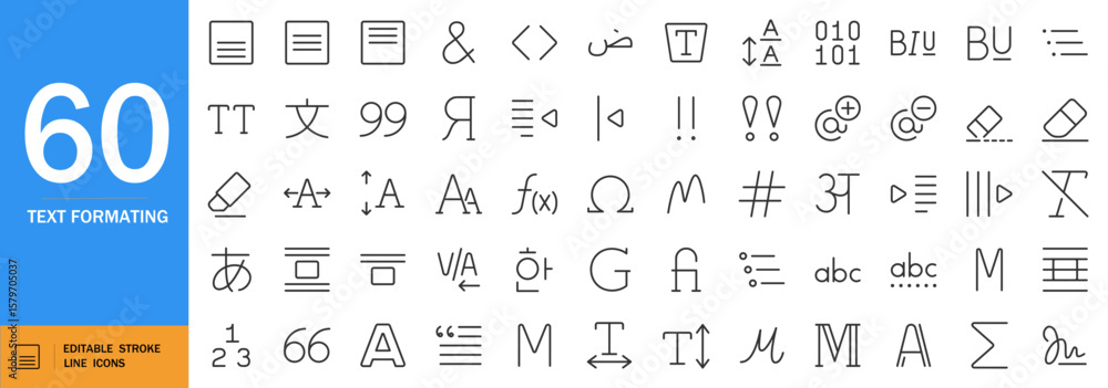Text formatting icon set. Minimalist typography vector symbols ...