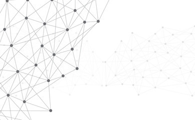 Wall Mural - abstract plexus white background with connecting dots and lines. futuristic technology connection st