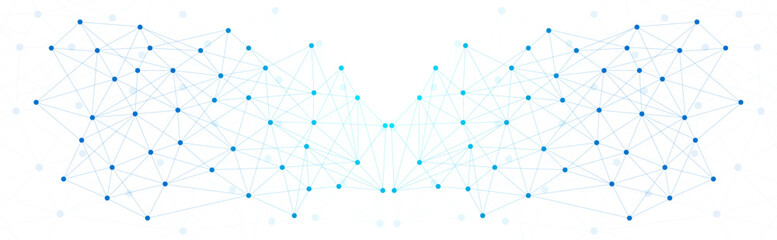 Wall Mural - abstract blue digital connection structure plexus futuristic technology. triangle polygon data netwo