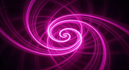 Wall Mural - Swirling pink vortex creating a mesmerizing spiral on a dark background