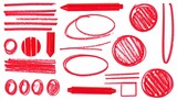 Red crayon marks collection