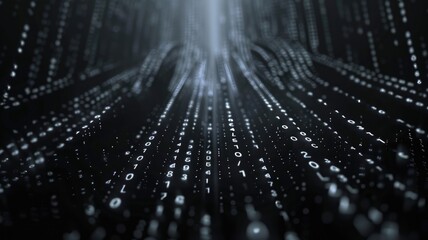 Abstract picture of binary code with digital technology style design with the coding data flowing show dynamic movement represent about programming by programmer or problem solve by encryption. AIG53.