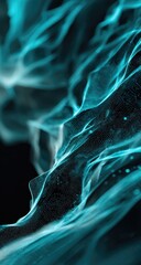 Wall Mural - Teal abstract swirls against a dark backdrop