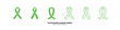 © rochmuch - A horizontal array of diverse kelly green ribbon gallbladder cancer awareness symbols, ideal for medical and support campaigns