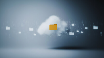 Wall Mural - cloud storage: illustrating seamless and secure data management through the conceptual portrayal of 