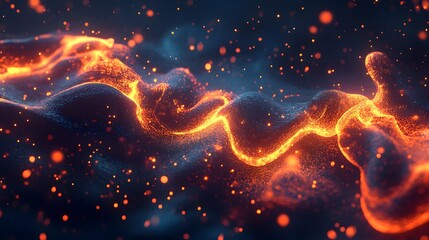 Wall Mural - Abstract depiction of fiery, flowing substance.