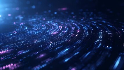 Abstract digital network of glowing particles