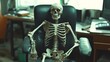 © Pat - Skeleton seated in an office chair