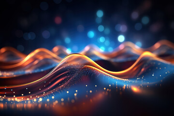 Wall Mural - sophisticated representation of a blue digital landscape focusing on data-driven concepts