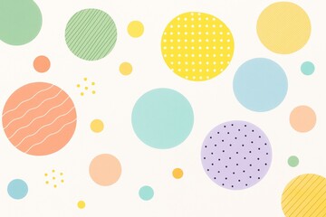 Wall Mural - colorful geometric circles with various patterns on light background representing creative abstract 