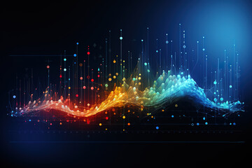 Wall Mural - healthcare technology concept with female doctor and human body data visualization
