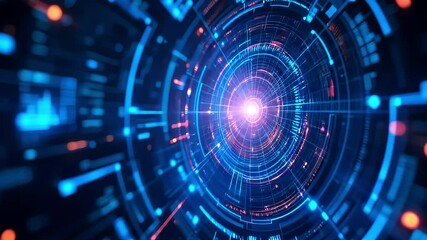 Futuristic blue abstract technology background with binary code lines illustrating a digital space concept, high-quality animation video