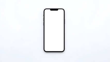 Smartphone with blank screen isolated background view. A smartphone is displayed with a blank screen against a plain background perfect for app mockups or design use.