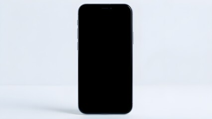 Smartphone with blank screen isolated background view. A smartphone is displayed with a blank screen against a plain background perfect for app mockups or design use.