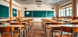© Ayahe Stock - An empty classroom is filled with natural light, evoking a sense of serene anticipation.