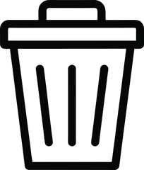 Wall Mural - black 3d vector trash bin icon symbol illustration