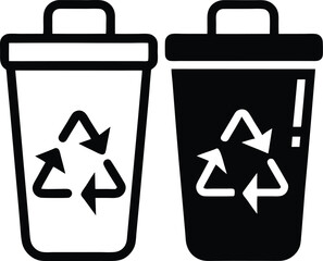 Wall Mural - this vector recycle bin icon, a symbol of waste disposal, features a sleek design perfect for web an
