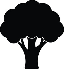 Wall Mural - Smoke billows from a stylized tree, an environmental design icon on a white background