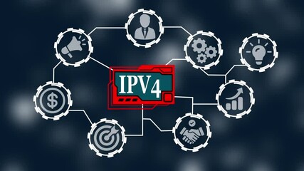IPV4 abbreviation. Modern technology concept.  Business, Technology, Internet and network concept.