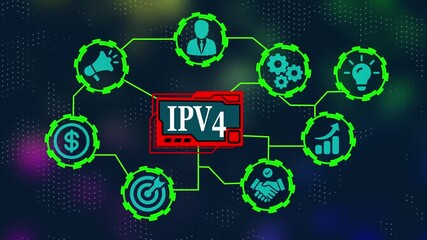 IPV4 abbreviation. Modern technology concept.  Business, Technology, Internet and network concept.