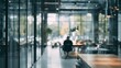 © afterfast - Blurred modern office space with glass walls
