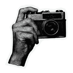 Wall Mural - vintage camera hand illustration vector