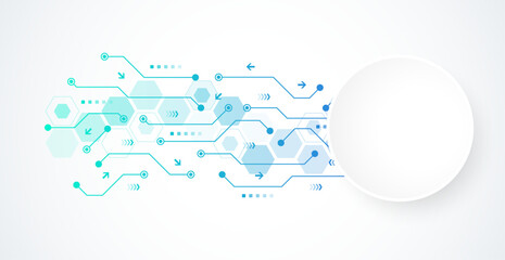 Wall Mural - motherboard technology circuit board texture design. creative idea ai banner concept for internet te