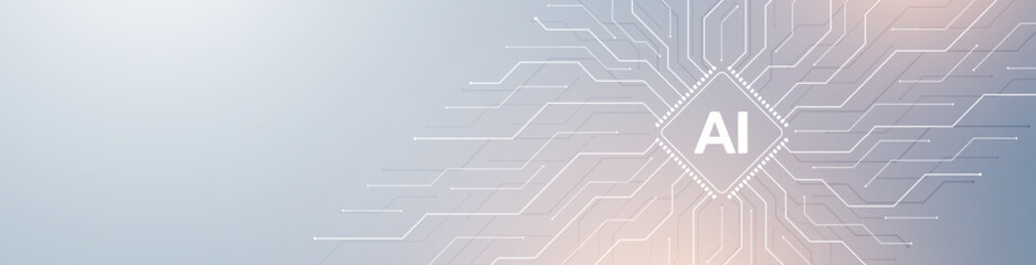 Wall Mural - motherboard technology circuit board texture design. creative idea ai banner concept for internet te